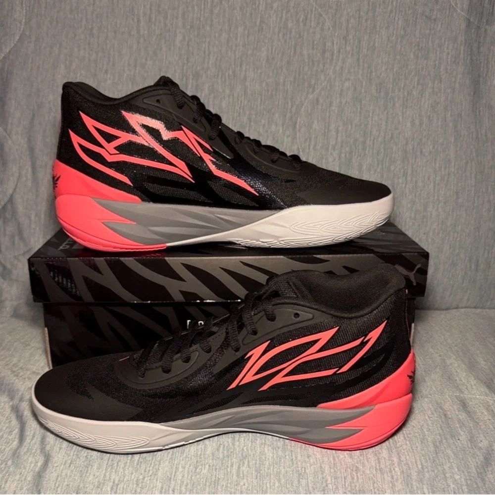Men’s Puma LaMelo Ball MB .02 Basketball Black/Orange Sunset Glow 10.5 - Picture 1 of 14